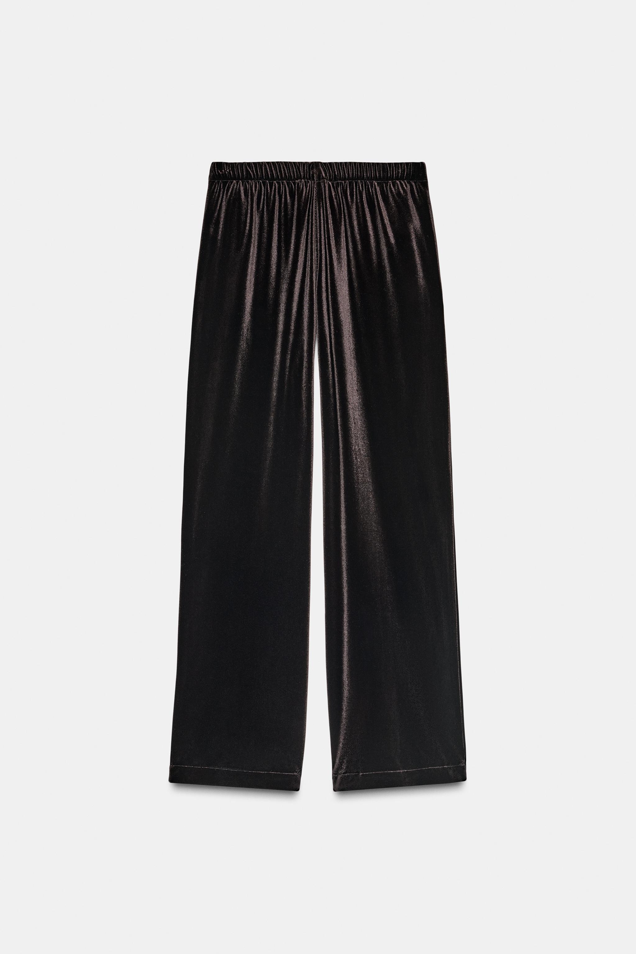 WIDE LEG VELVET PANTS